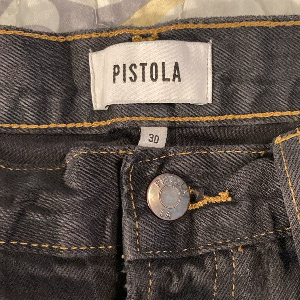 Pistola Black Raw Hem Button Fly Shorts Size 30 High Rise - Picture 7 of 14